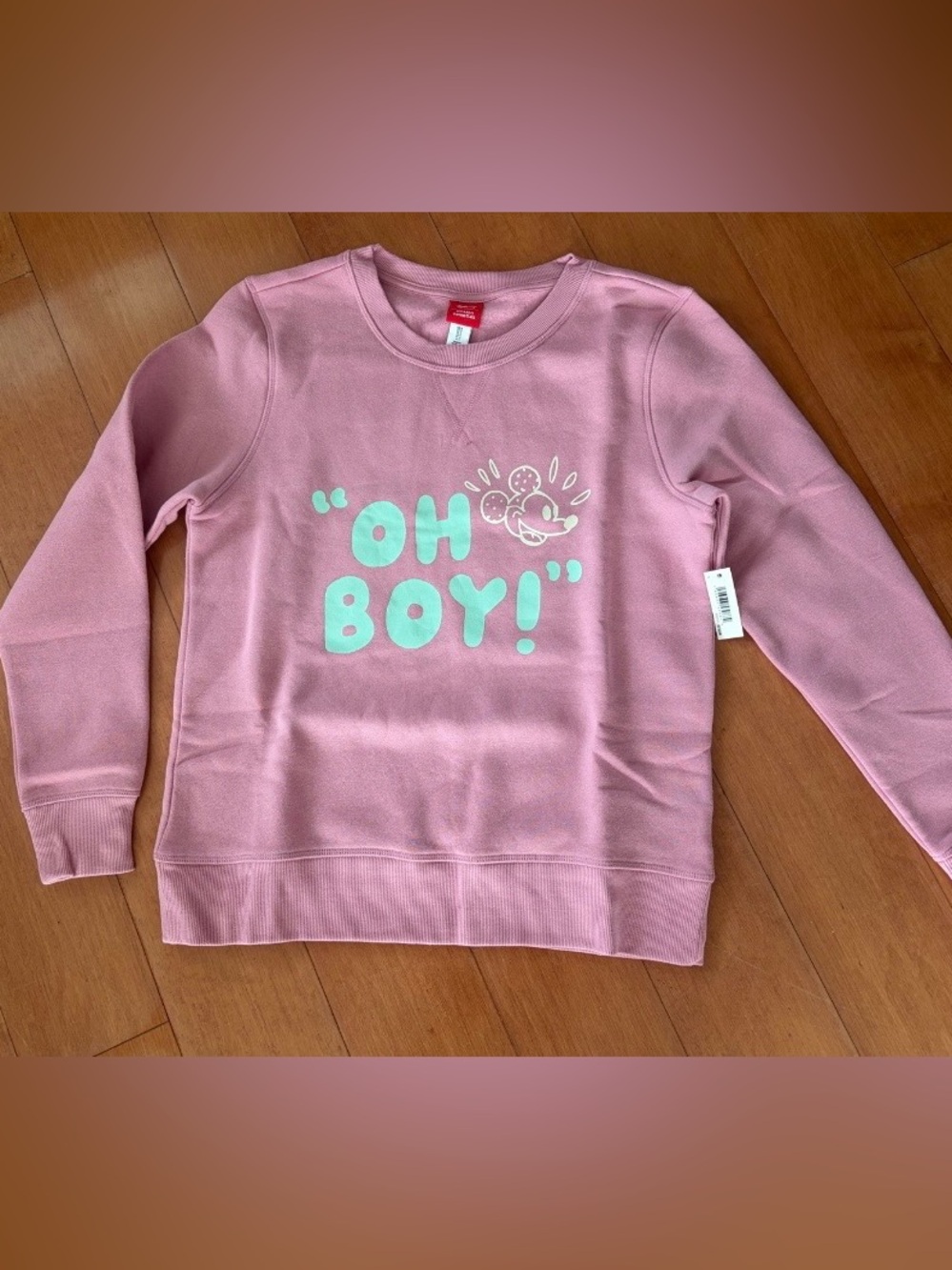 Pink Graphic Crewneck Sweatshirt, S
